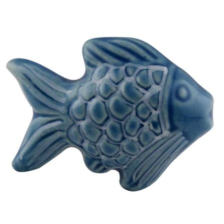 Blue Cute Fish Shape Ceramic Decor pull knobs