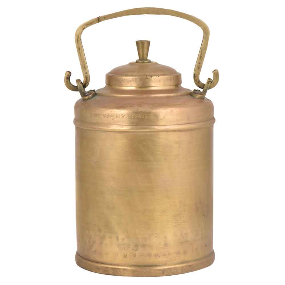 Traditional Brass Milk Pot With VPR Engraved On Handle