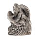 Aluminum Wise Man Holding a Fish Statue Waves Sitting On Throne Figurine