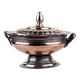 Copper Sugar Bowl With Fluted Design And Final Lid On Stand and Two Handles