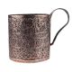 Copper Cup With Chiseled Floral Decoration And a wide Handle