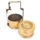 Brass Tiffin Box Two Compartment Lakhi Engraved Kitchenware