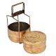 Brass Golden Tiffin Box Two Container Golden Color With Brass Strap Frame