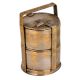 Brass Tiffin Box Pyramid Style Two Tier And A Frame
