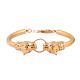 Gold Plated 92.5 Sterling Silver Bracelet Adjustable Kadaa Two Tiger Face With Ring In Mouth