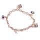 Rose Gold 92.5 Sterling silver Charm Bracelet Colorful Adjustable Jewelry