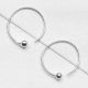 92.5 Sterling Silver Bali Earrings With Single Bead In Center