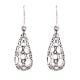 92.5 Sterling Silver Polka Earrings Filigree Dangler Earrings