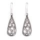92.5 Sterling Silver Polka Earrings Filigree Dangler Earrings
