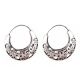 Floral 92.5 Sterling Silver Earrings Bali Hoop Earrings