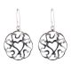 92.5 Sterling Silver Earrings Heart Design Danglers
