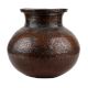 Asian Copper Pot With Engraved Calligraphy Design wide mouth