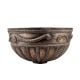 Brass Bowl With Embossed Hand Chiseled  Floral Bands  And Decorated Rim