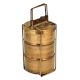 Brass Tiffin Box With Three Storage Box Thin Frame and Lock
