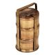 Functional  Brass Tiffin Box With Three Containers And Thick Locking Frame