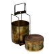 Brass Three Tier Tiffin Box Thin Brass Strap Frame And Frame