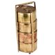 Brass Ring Tiffin Box With Four Containers and metal Frame