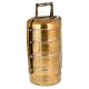 Brass Lunch Box Four Containers And Thick Metal Frame And Handle