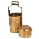 Brass Lunch Box Four Containers And Thick Metal Frame And Handle