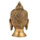 Golden Brass Buddha Head Statue In Meditation Pose