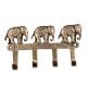 Handmade Three Brass Elephants Four Wall Hook For Home Decoration