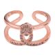 American Diamond Studded92.5 Sterling Silver Toe Ring Adjustable With Rose Gold Polish