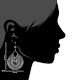 Round 92.5 Sterling Silver Earrings Engraved Party wear Earrings For women