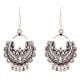 Oxidized 92.5 Sterling Silver Earring Chandbali Engraved Dangler Earrings