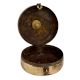 Round Tiffin Box Golden Color Cross Design With Handle and Latch