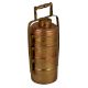 Brass Tiffin Box Four Compartments and a Small Storage Box With Lock Handle