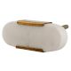 White Oval Golden Stone Dresser Knobs