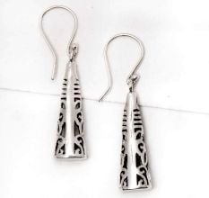 Drop Cone Triangular 92.5 Sterling Silver Earrings