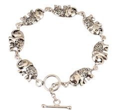 Elephant Charms 92.5 Sterling Silver Bracelet For Women