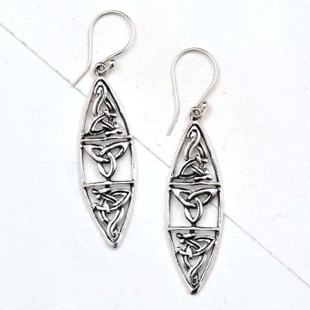 Oval Celtic Knots 92.5 Sterling silver Filigree Earrings