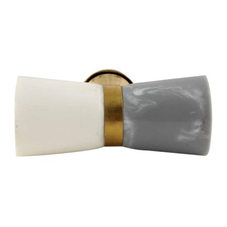 White And Grey Resin Drum Cabinet Knob