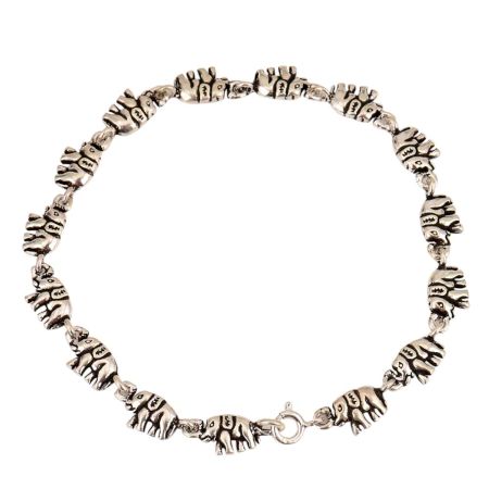 Small Elephant Charms 92.5 Sterling Silver Bracelet