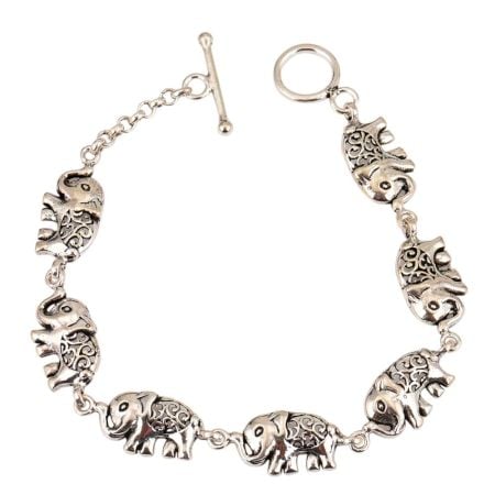 Elephant Charms 92.5 Sterling Silver Bracelet For Women