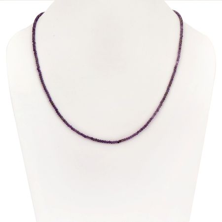 Hand Crafted Amethyst  Stone Single Strand Necklace