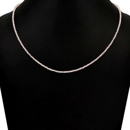 Round Transparent Crystal Bead Necklace In A Single Strand