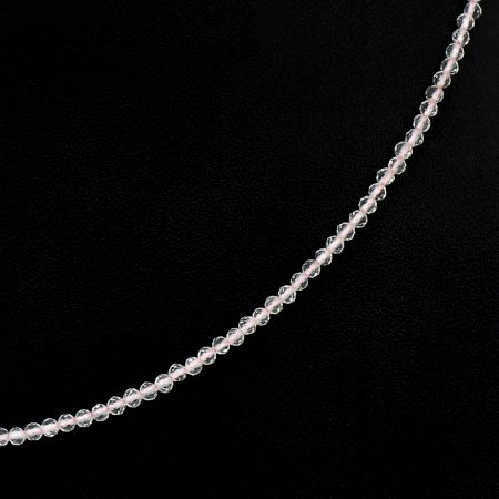 Round Transparent Crystal Bead Necklace In A Single Strand