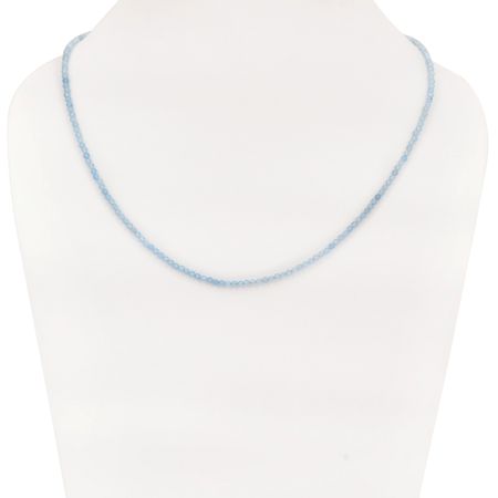 Single Strand Blue Chalcedony Stone Jewelry For Women