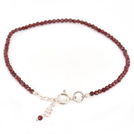 Natural Faceted Garnet Bead Bracelets For Women