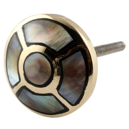 Black shell And Round Golden Brass Metal Cabinet Knobs