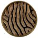 Round Zebra Print Horn Brass Drawer Knobs