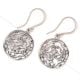 Round 92.5 Floral Filigree Silver Earrings Modern Jewelry For Women