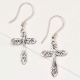Holy Cross 92.5 Sterling Silver Earrings Celtic Knot Danglers For Women