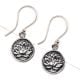 Oxidized Sun Flower Engraved 92.5 Sterling Silver Earrings