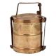 Golden Brass Tiffin Box With Two Compartments