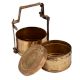Golden Brass Tiffin Box With Two Compartments