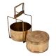 Two Tier Brass Tiffin Box With Metal Frame And lock